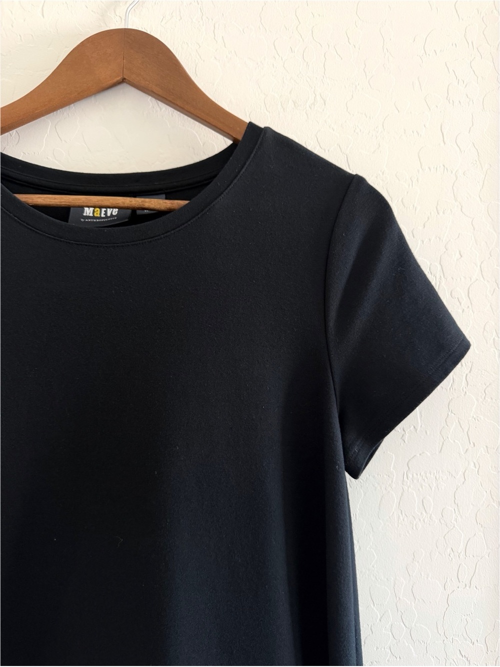 ANTHROPOLOGIE Maeve Black Flounced Eyelet Mini Shift Dress Size S - Picture 6 of 11